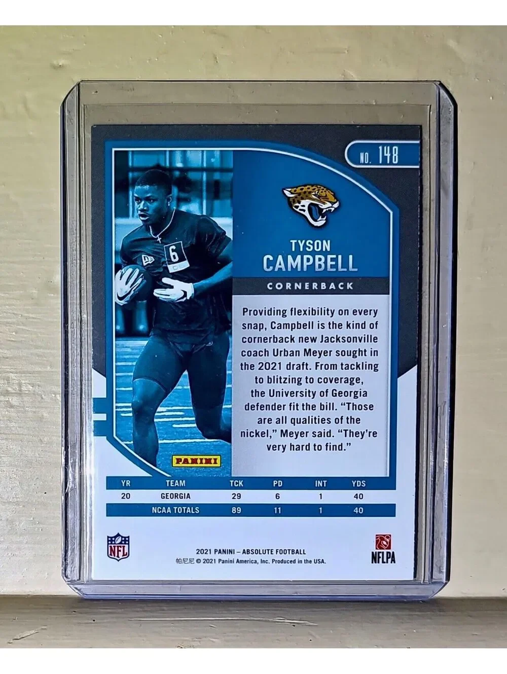 Tyson Campbell 2021 Panini NFL Absolute Football #148 Rookie Card Jaguars